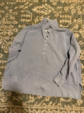 American Eagle Outfitters Light Blue Henley Turtleneck Sweater
